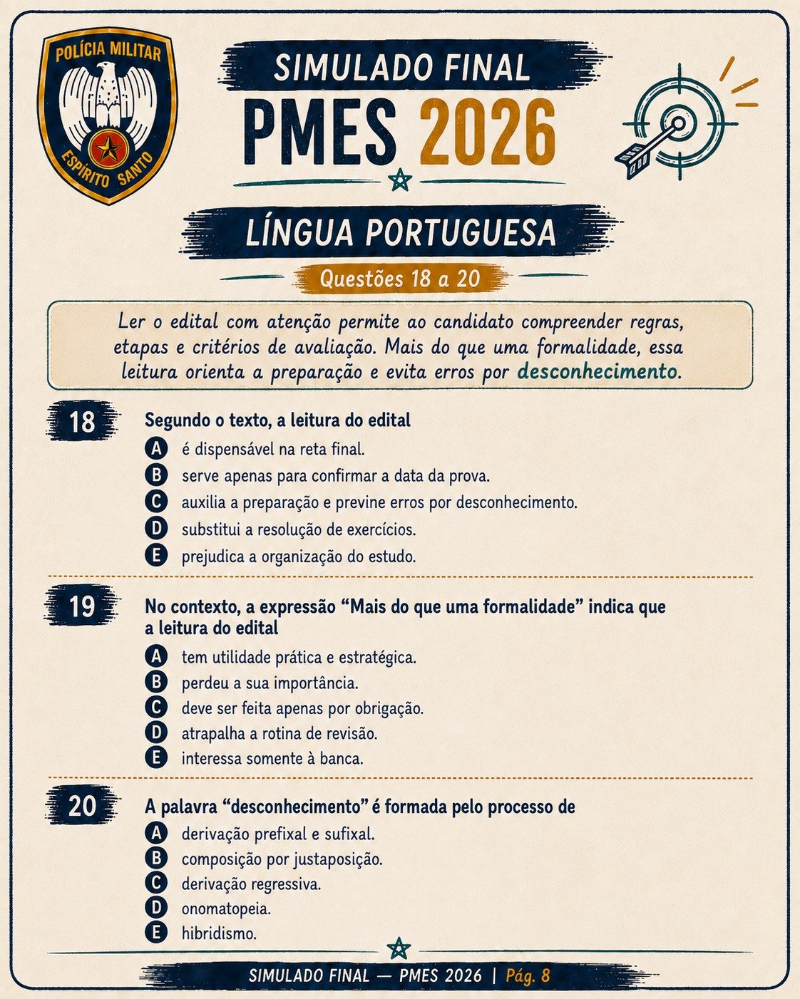 Página do Simulado Final PMES 2026